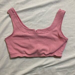 90’s Pink Striped Crop Top